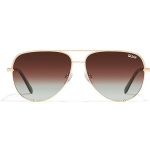Quay Australia Gold and Brown Sunglasses